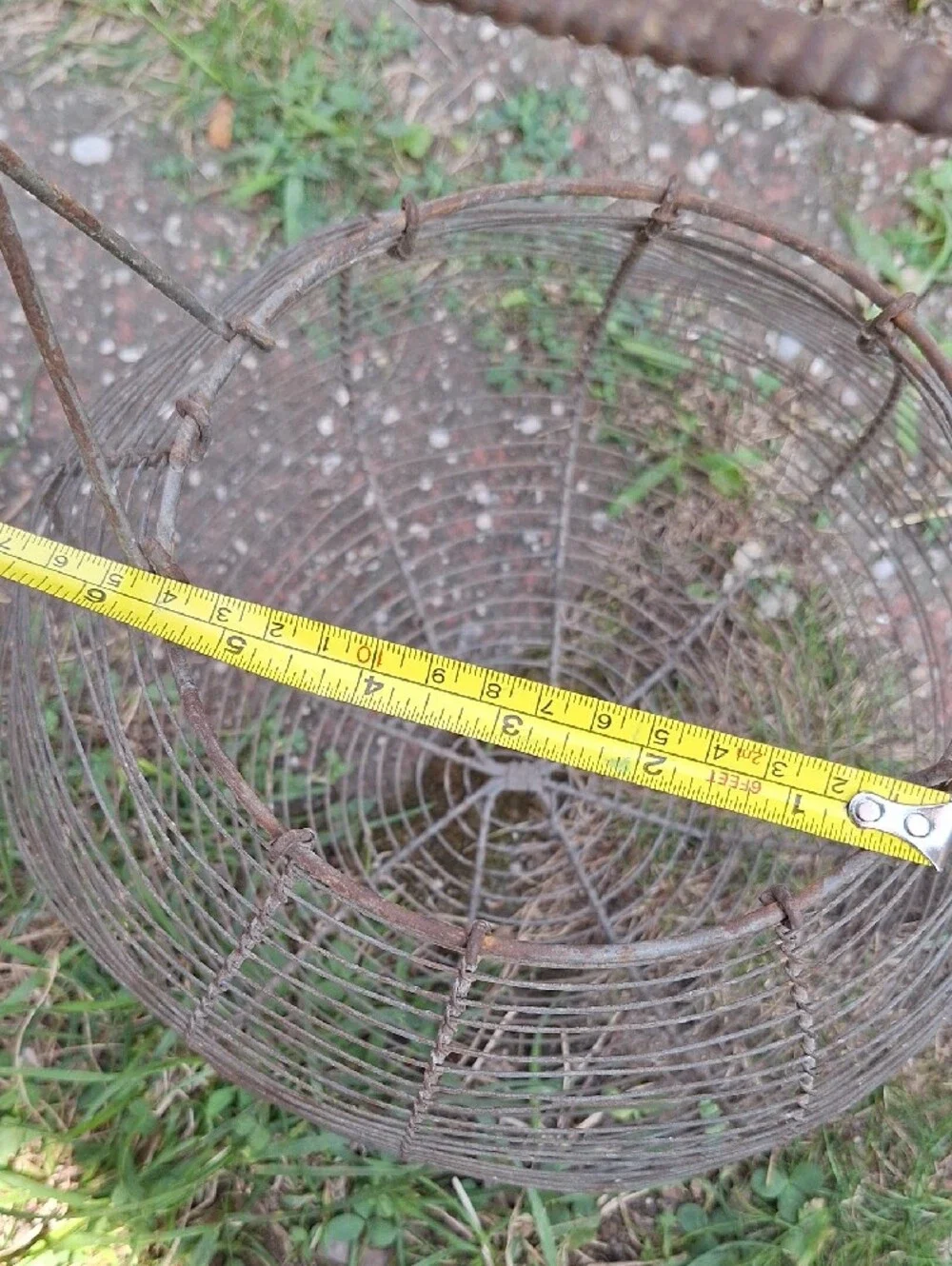Large vintage french wire Egg Basket. Kitchen Storage & Decoration